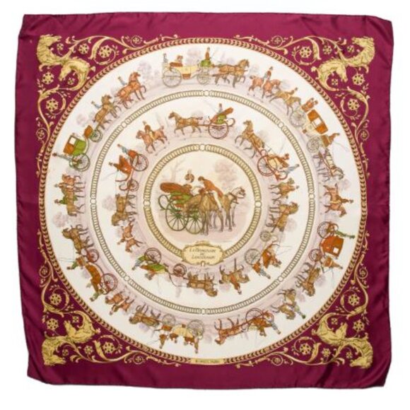 ERMES CARRÉ 90 LA PROMENADE DE LONGCHAMPS Silk Scarf - Picture 4 of 8